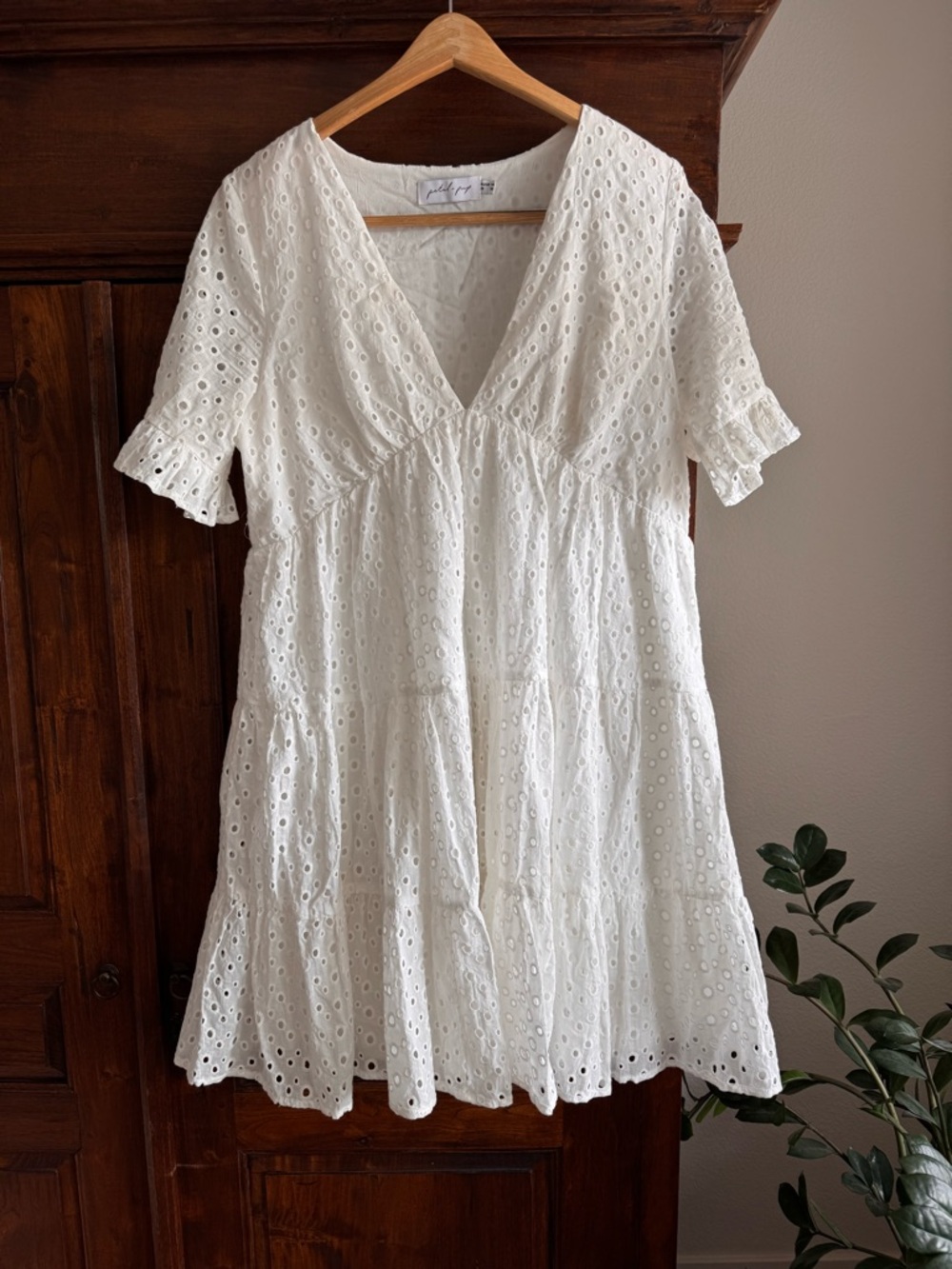 Petal & Pup White Keshi Eyelet Tiered Dress